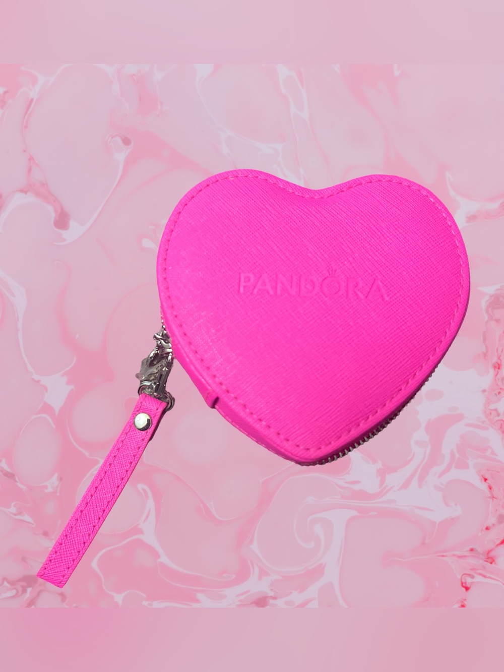 Pandora Pink Heart-Shaped Jewelry Box Storage Travel Case